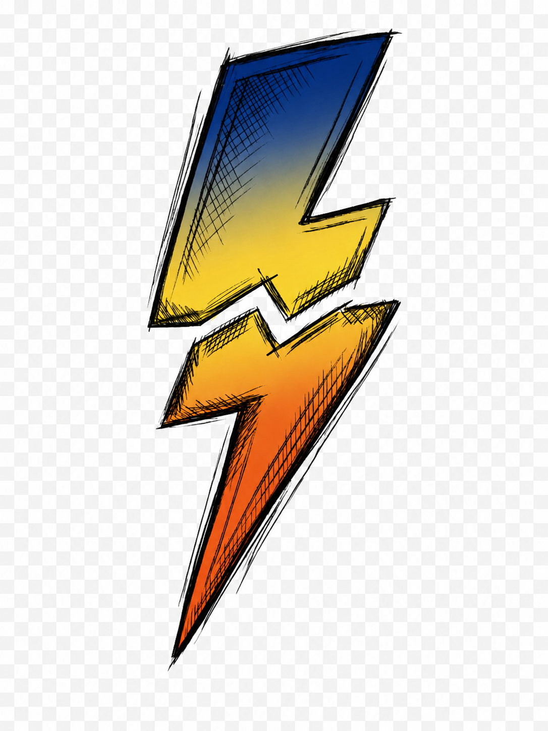 Lightbreak bolt v2, sketch with primary-saturation gradient